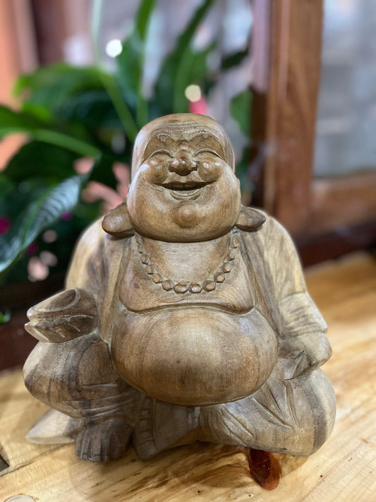 BUDA HOTEY – ESCULTURA BALINESA EM MADEIRA ENTALHADA À MÃO