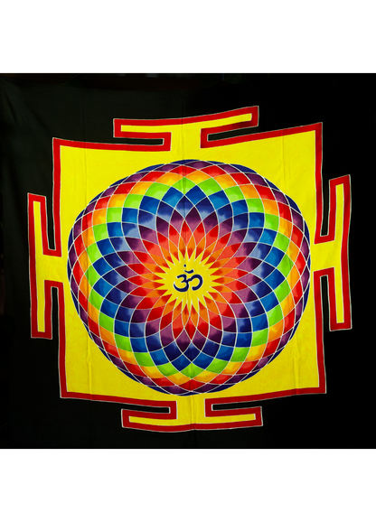 PANÔ GEOMETRIA SAGRADA MANDALA OM – DECORAÇÃO ESPIRITUAL E SIMBÓLICA