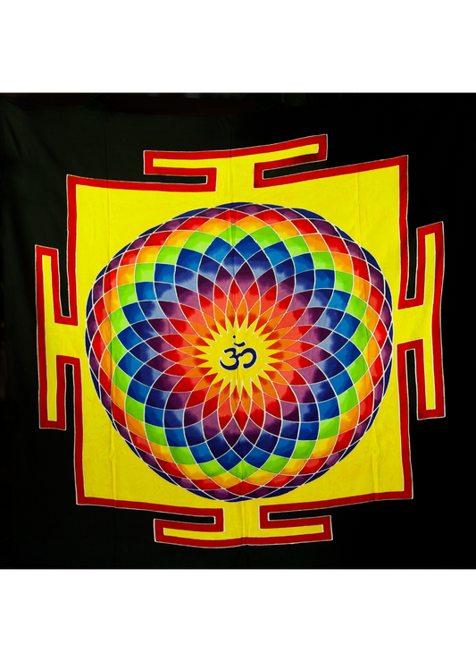 PANÔ GEOMETRIA SAGRADA MANDALA OM – DECORAÇÃO ESPIRITUAL E SIMBÓLICA