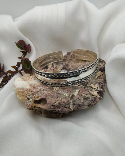 BRACELETE CUFF LARGO DOIS RICOS EM PRATA 925 – FEITO À MÃO EM BALI