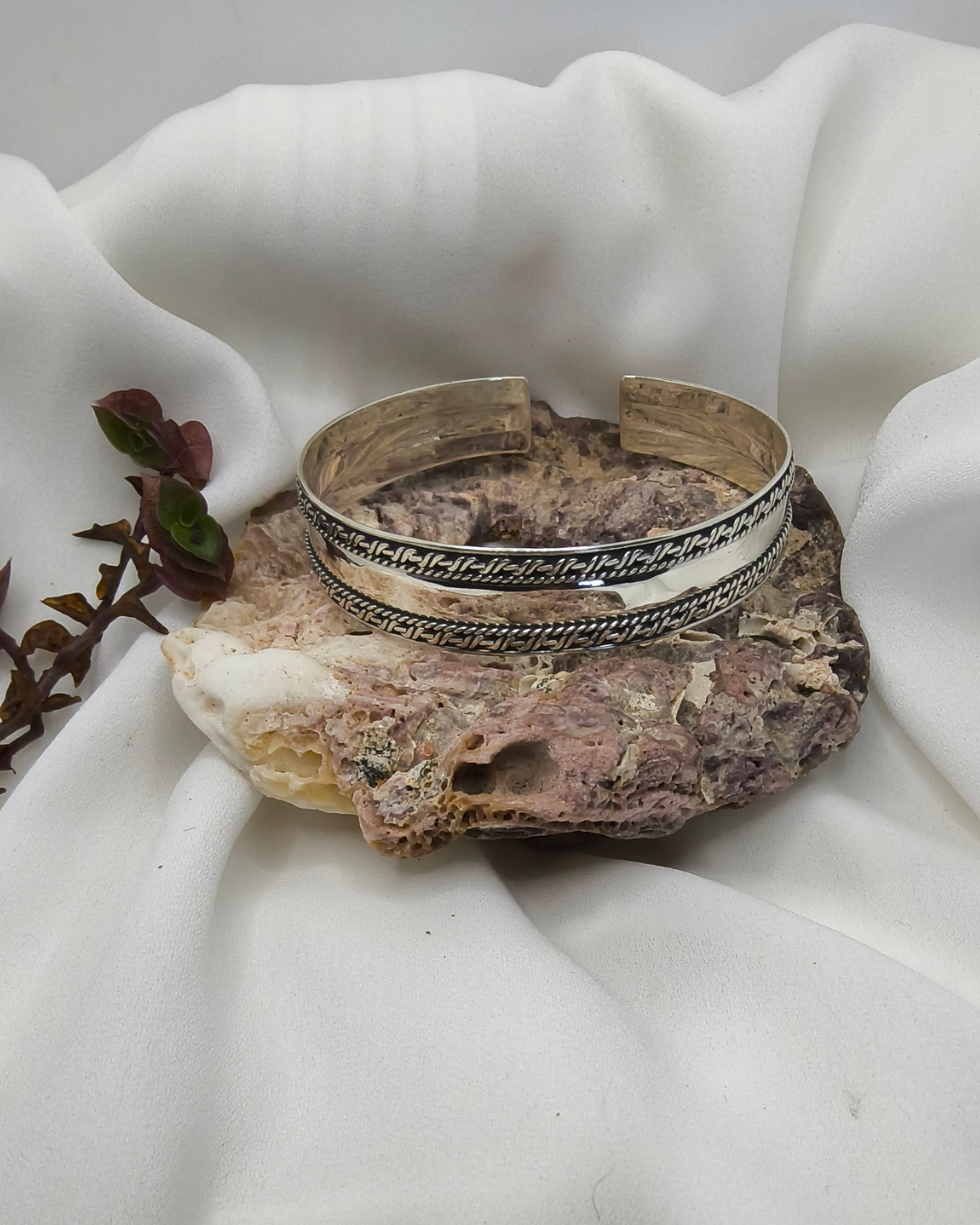 BRACELETE CUFF LARGO DOIS RICOS EM PRATA 925 – FEITO À MÃO EM BALI