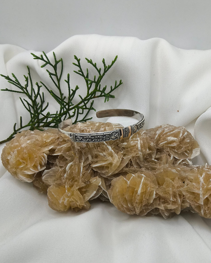 BRACELETE CUFF ARABESCOS PRATA & OURO 925 – FEITO À MÃO EM BALI