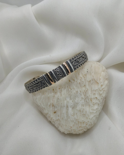 BRACELETE CUFF COBRINHA PRATA & OURO 925 – FEITO À MÃO EM BALI