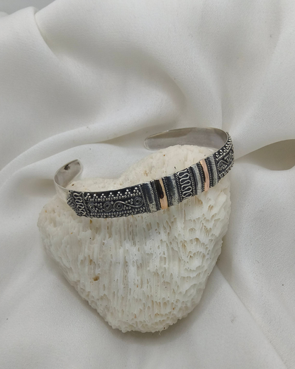 BRACELETE CUFF COBRINHA PRATA & OURO 925 – FEITO À MÃO EM BALI