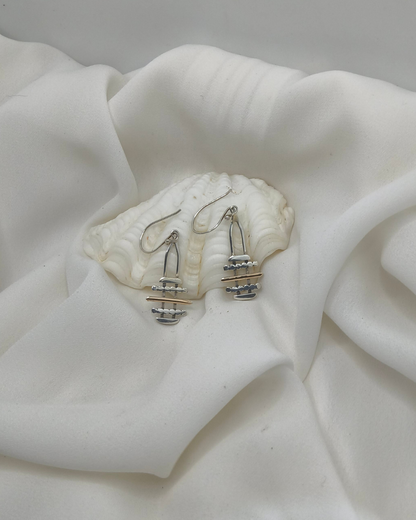 BRINCO PENDENTE PRATA & OURO 925 – FEITO À MÃO EM BALI