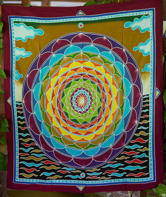 PANÔ GEOMETRIA SAGRADA MANDALA FLOR – DECORAÇÃO DE HARMONIA E EQUILÍBRIO