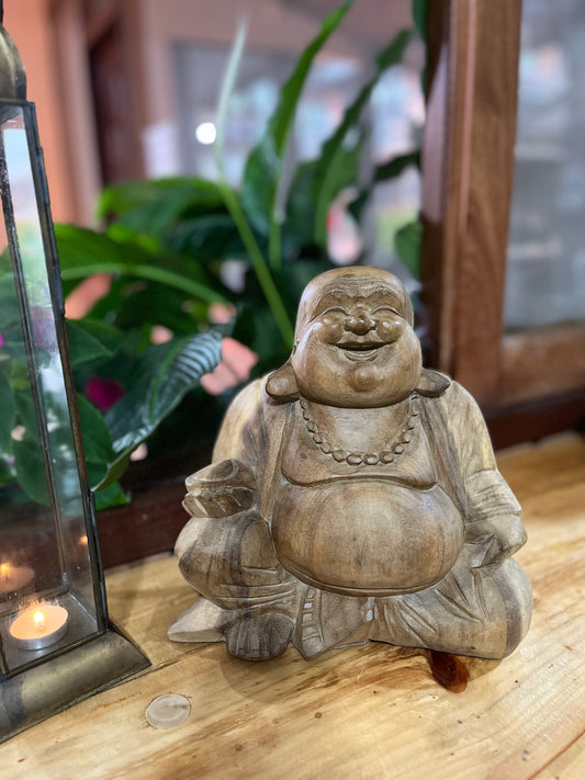 BUDA HOTEY – ESCULTURA BALINESA EM MADEIRA ENTALHADA À MÃO