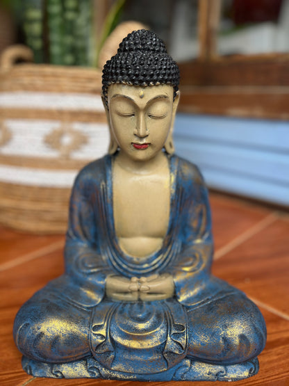 BUDA SIDARTA GAUTAMA EM RESINA PARA DECORAÇÃO ZEN E HARMONIZAÇÃO DE AMBIENTES