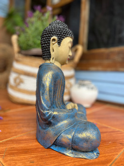 BUDA SIDARTA GAUTAMA EM RESINA PARA DECORAÇÃO ZEN E HARMONIZAÇÃO DE AMBIENTES