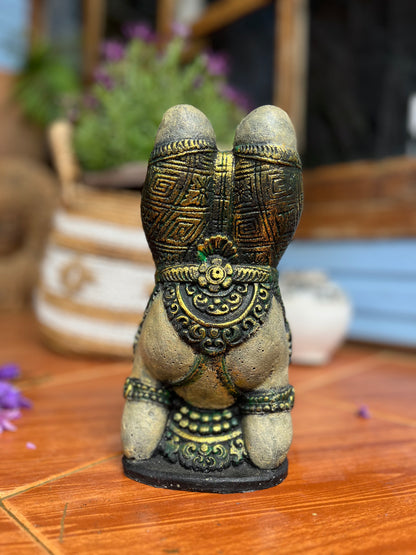 GANESHA YOGA EM RESINA – ESCULTURA BALINESA ÚNICA DE EQUILÍBRIO E CONSCIÊNCIA ESPIRITUAL