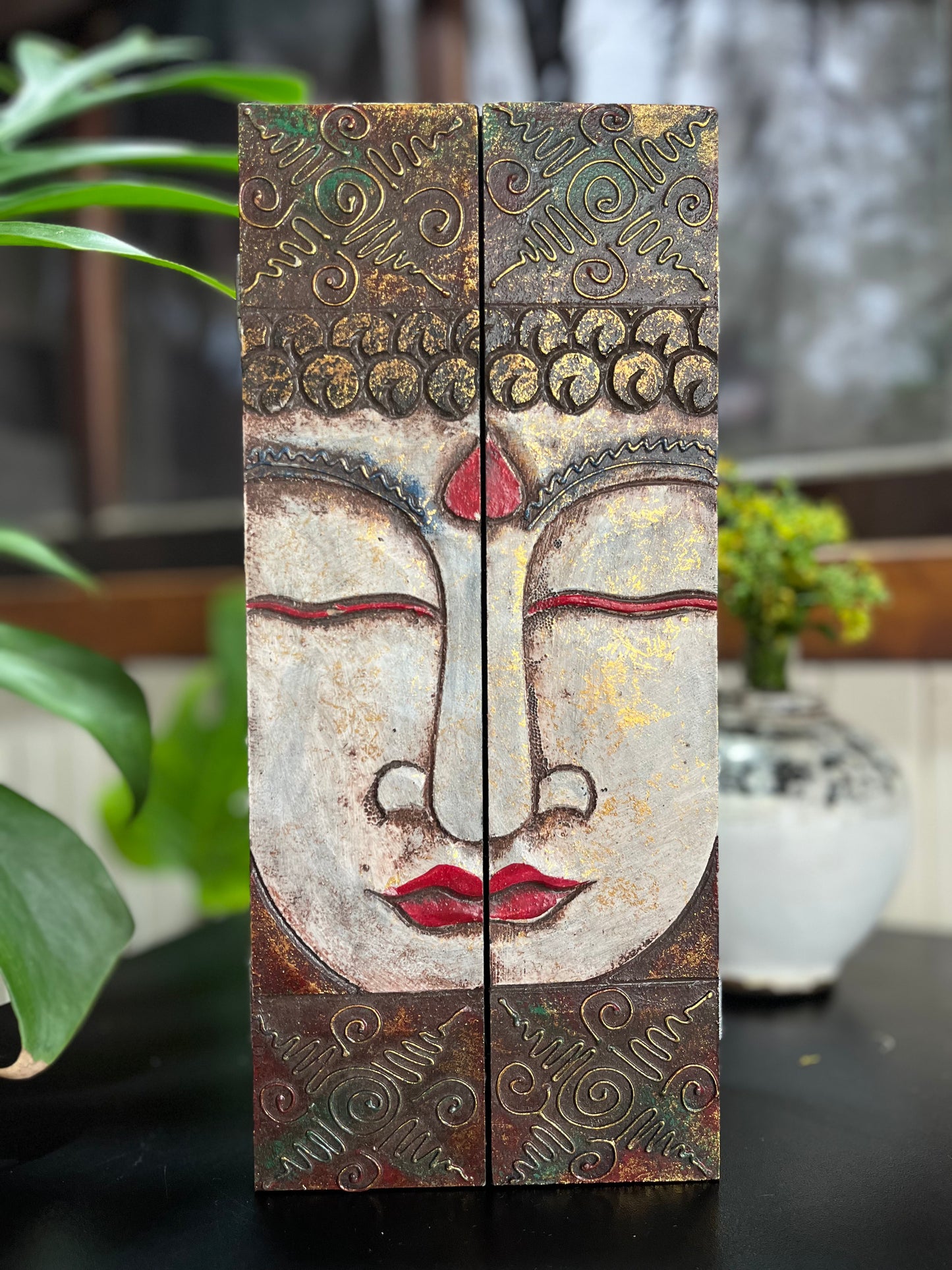 CAIXA ROSTO BUDA DECORATIVA PARA INCENSOS – FEITA À MÃO EM BALI