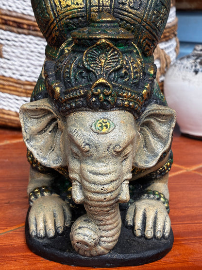GANESHA YOGA EM RESINA – ESCULTURA BALINESA ÚNICA DE EQUILÍBRIO E CONSCIÊNCIA ESPIRITUAL