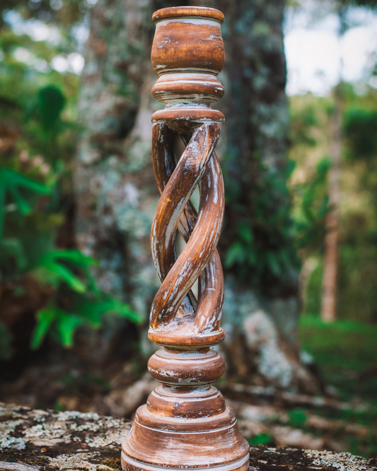 SUPORTE PARA VELAS SEMINYAK EM MADEIRA – DECORAÇÃO RÚSTICA E ACOLHEDORA