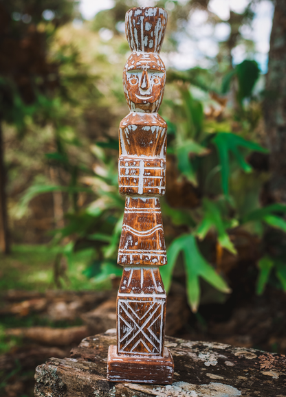 TOTEM EM MADEIRA PAPUA – ESCULTURA TRIBAL ARTESANAL
