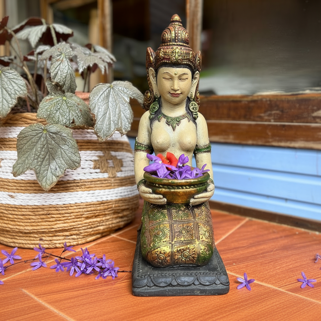 PUSPA EM RESINA – ESCULTURA BALINESA DE OFERENDA